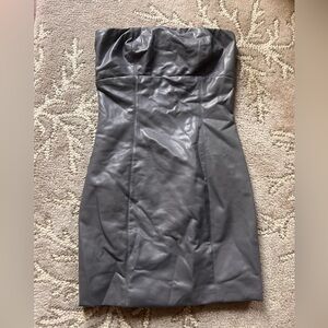 Forever 21 Strapless Faux Leather Mini Dress small